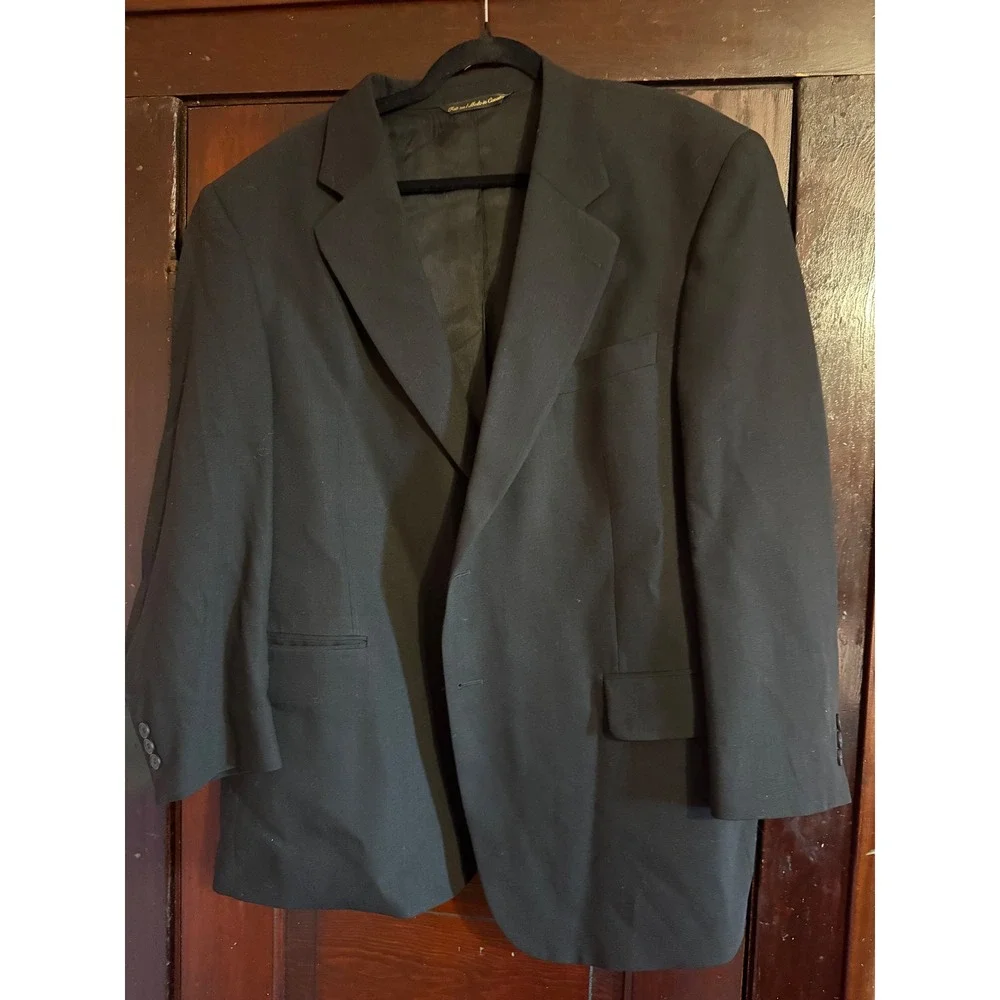 Paul Dione Executive Mens 46S Black 100% Wool Blazer Sport Coat Made in Canada